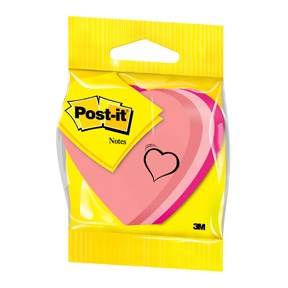 Post-it Notes 70x70 "heart" neon 225 sheets