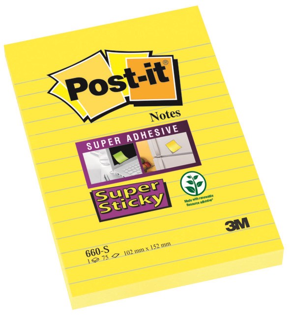 Post-It SS-Notes 102x152 lined yellow