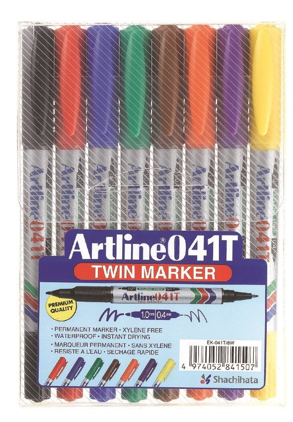 Artline 041T Twin Marker 8-set