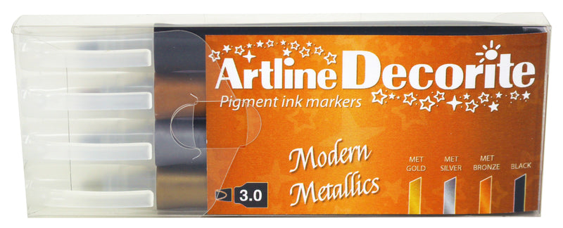 Artline Decorite Flat Modern metallic 4-pack