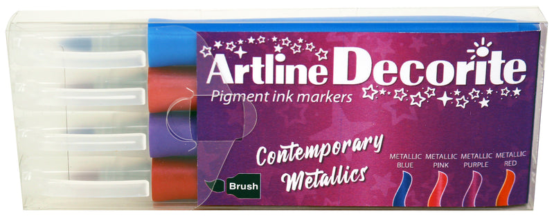 Artline Decorite brush metallic 4-pack
