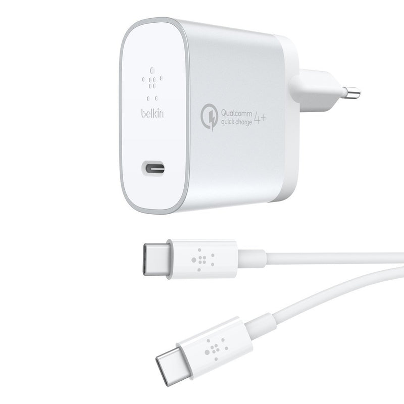 QC4+27W USB-C Home Charger + USB-C to C Cable, Silver