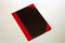 Notebook hardback black & red A7