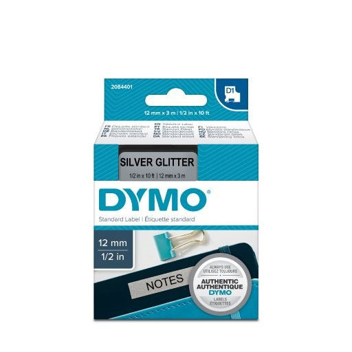 Tape D1 12mmx3m blank/silver