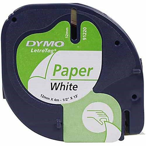 Tape LetraTag paper 12mmx4m white