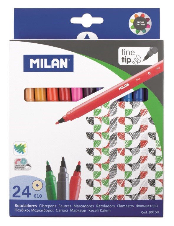 MILAN Fibertip pens 24/box