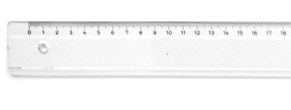 Ruler clear plastic M+R 20cm