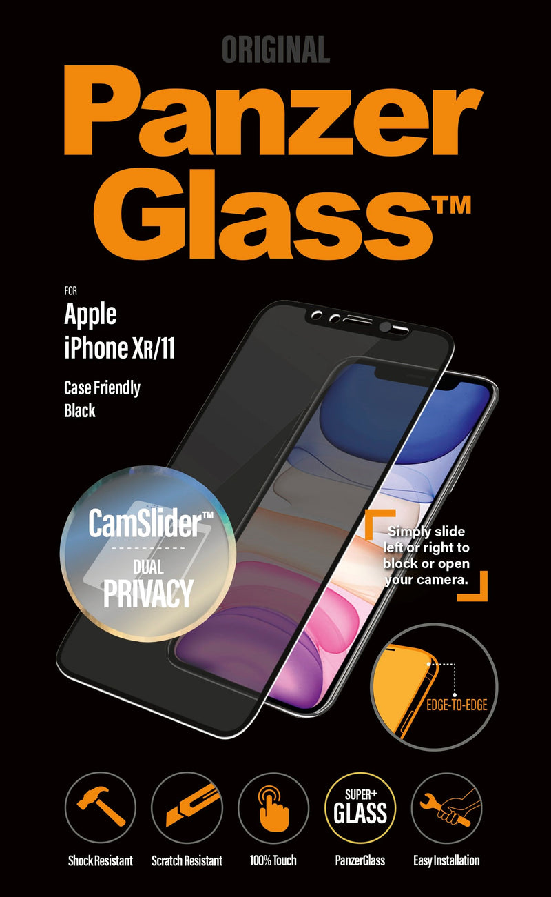 PanzerGlass iPhone XR/11 CamSlider Privacy, Black (CF)