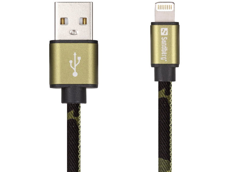Lightning Cable, Green Camouflage (1m)