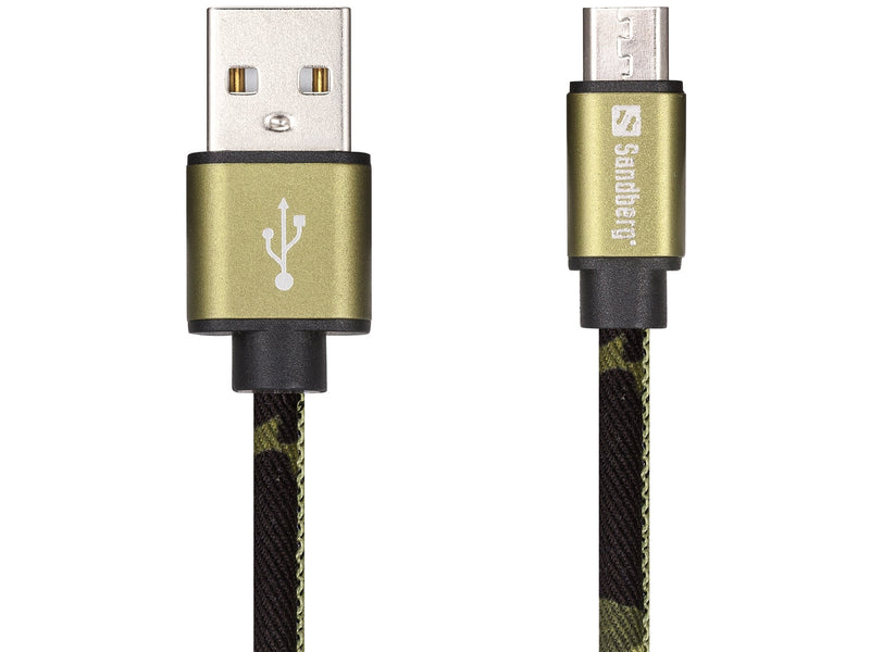 MicroUSB Cable, Green Camouflage (1m)