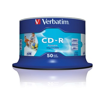 CD-R Wide Print. 52X No ID spindel (50)
