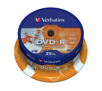 DVD-R 16x 4,7GB printable spindle (25)