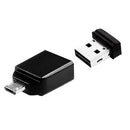 USB 16GB Nano w/micro USB adaptor, Black