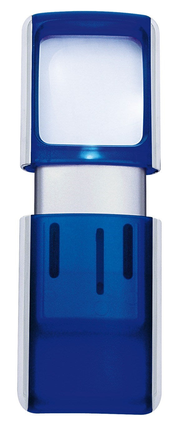 Magnifier square illuminated blue Wedo